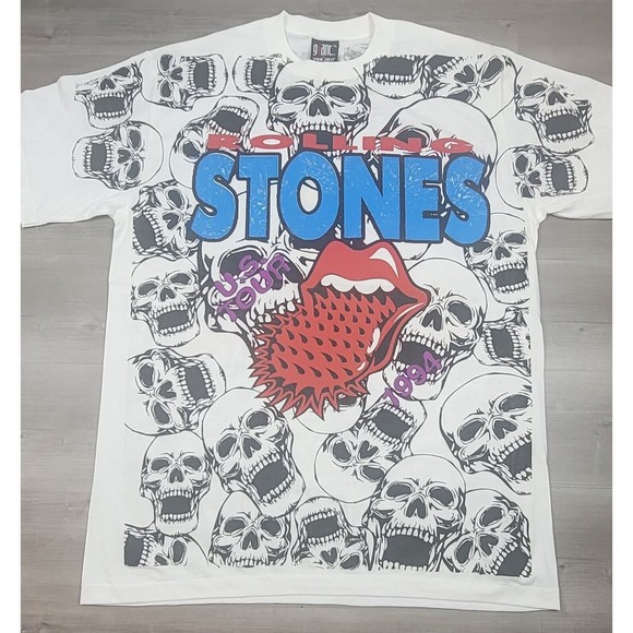 Rolling Stones Tshirt All Over Print Voodoo Lounge Modern 1994 US Tour XL Tongue - Picture 2 of 11